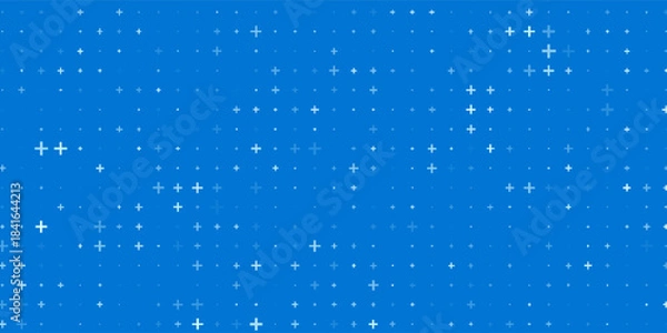 Obraz Blue Mathematical Plus Symbols Pattern. Math Design Elements Background. Medical Tech Background.