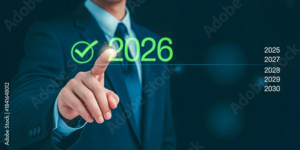 Obraz Choosing the year 2026 for future planning and goals