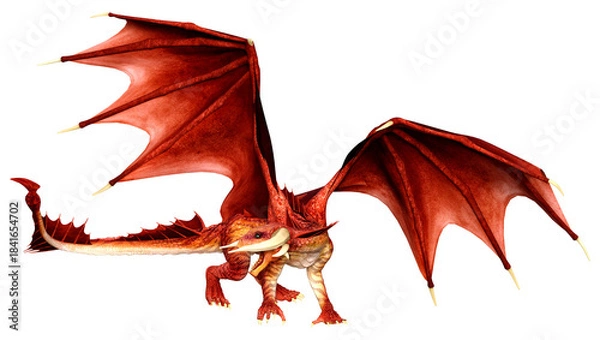 Obraz 3D Rendering Fairy Tale Dragon on White