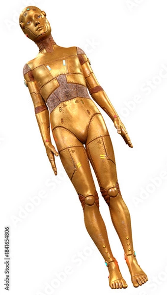 Obraz 3D Rendering Male Robot on White