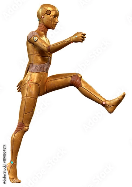 Obraz 3D Rendering Male Robot on White