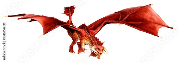 Obraz 3D Rendering Fairy Tale Dragon on White