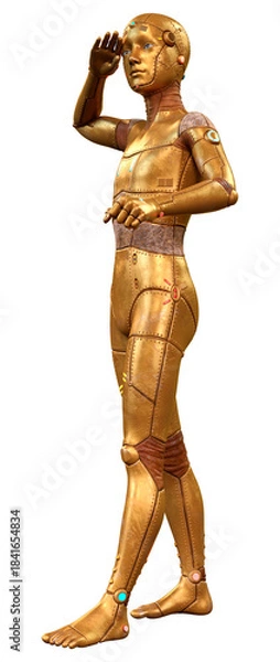 Obraz 3D Rendering Male Robot on White