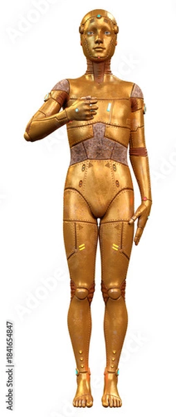 Obraz 3D Rendering Male Robot on White