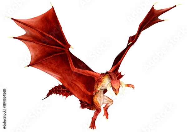 Obraz 3D Rendering Fairy Tale Dragon on White