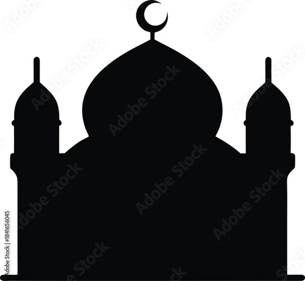 Obraz mosque silhouette vector illustration on white background.