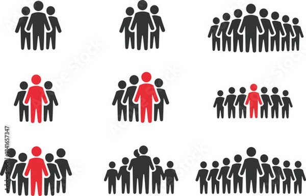 Obraz Leadership and teamwork concept with human figures