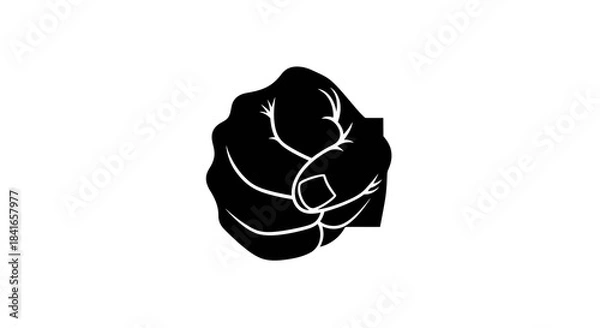 Fototapeta Empowering monochrome fist design symbolizes strength resistance and determination