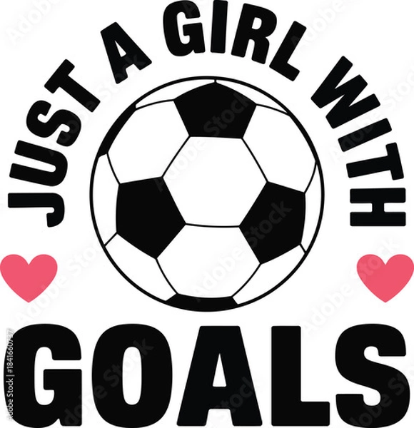 Obraz Just a girl with goals soccer ball graphic