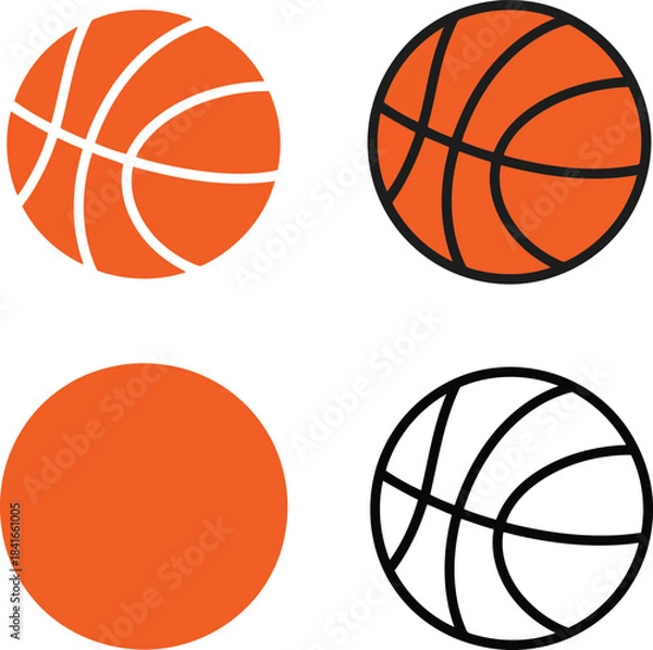 Obraz Different style basketball icon set