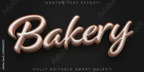 Obraz Bakery Pastry Sweet Treats Vector Fully Editable Smart Object Text Effect