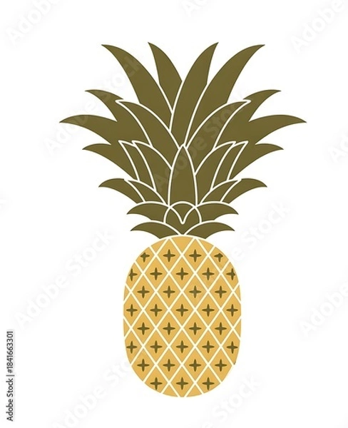 Obraz Stylized tropical fruit pineapple with decorative pattern design