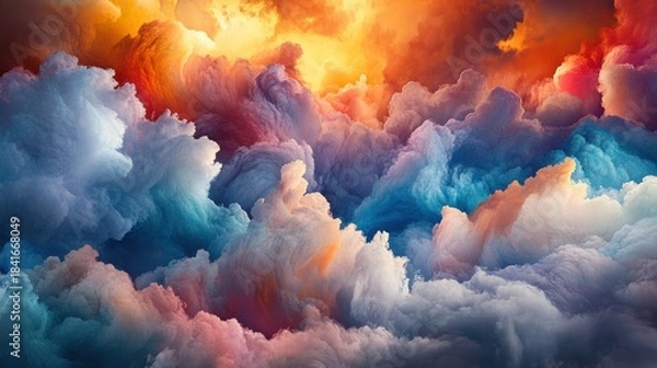 Obraz Abstract colorful cloud formation dynamic texture background digital art