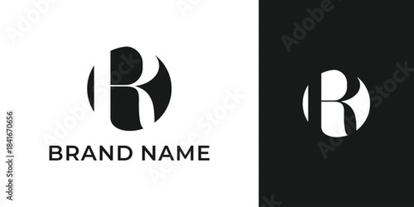 Obraz Minimalist R letter logo design