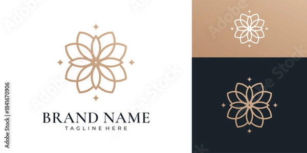 Obraz Elegant flower geometry logo icon design
