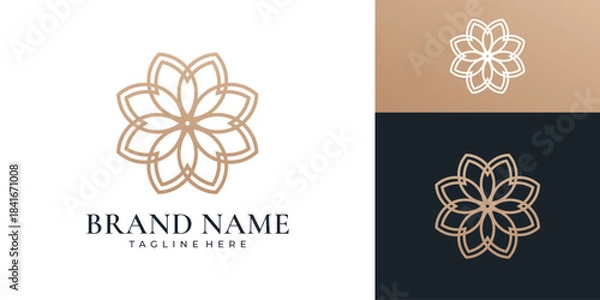 Obraz Elegant flower geometry logo icon design
