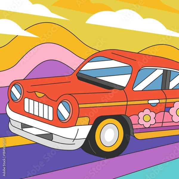 Obraz Retro Car – Side Angle Drive