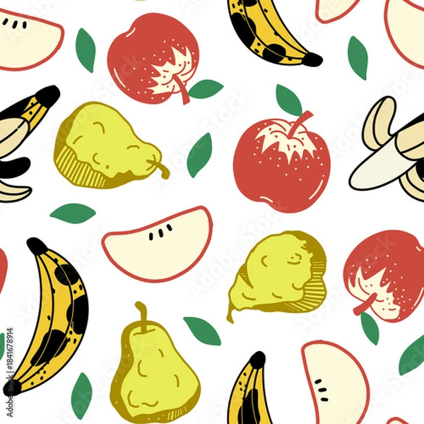Obraz Flat Tropical Fruit Harmony seamless pattern