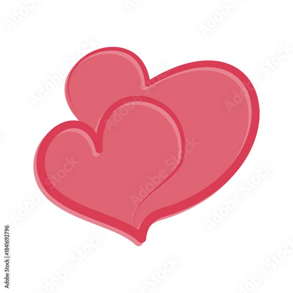 Obraz Romantic duo heart icon vector design template