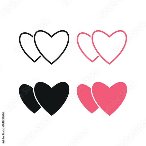 Obraz Romantic duo heart icon vector design template