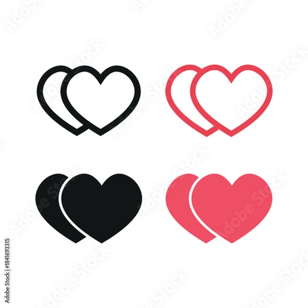 Obraz Romantic duo heart icon vector design template