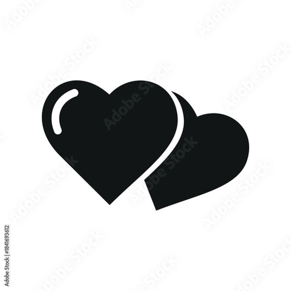 Obraz Romantic duo heart icon vector design template