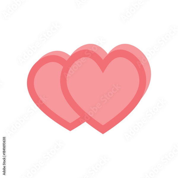 Obraz Romantic duo heart icon vector design template