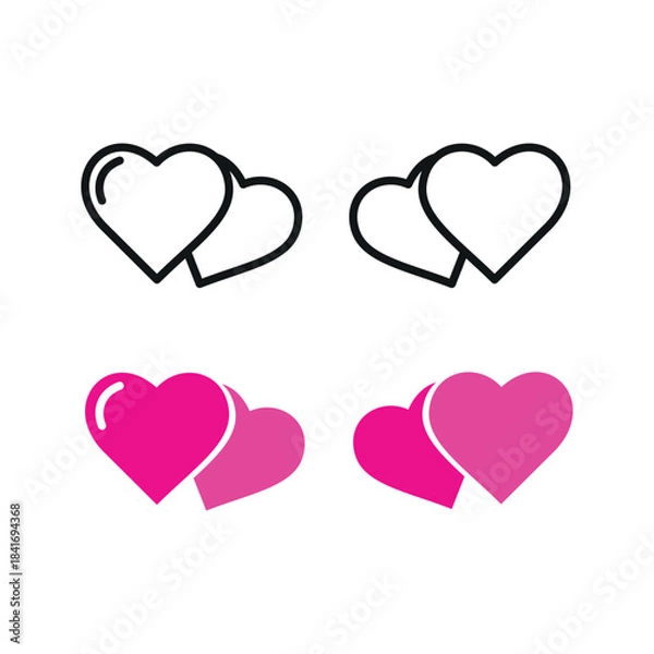 Obraz Romantic duo heart icon vector design template