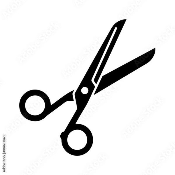 Fototapeta Precision Shear: A bold, stylized depiction of scissors with open blades, capturing the essence of cutting and precision. 