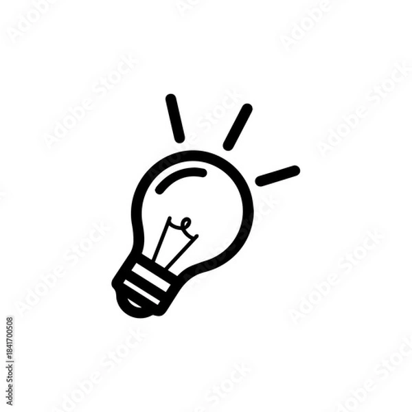 Fototapeta Creative Spark: An illuminating illustration of a light bulb, symbolizing innovative thinking, bright ideas, and the power of ingenuity.