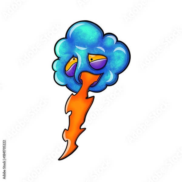 Obraz  Blue Cloud Character Shooting Lightning