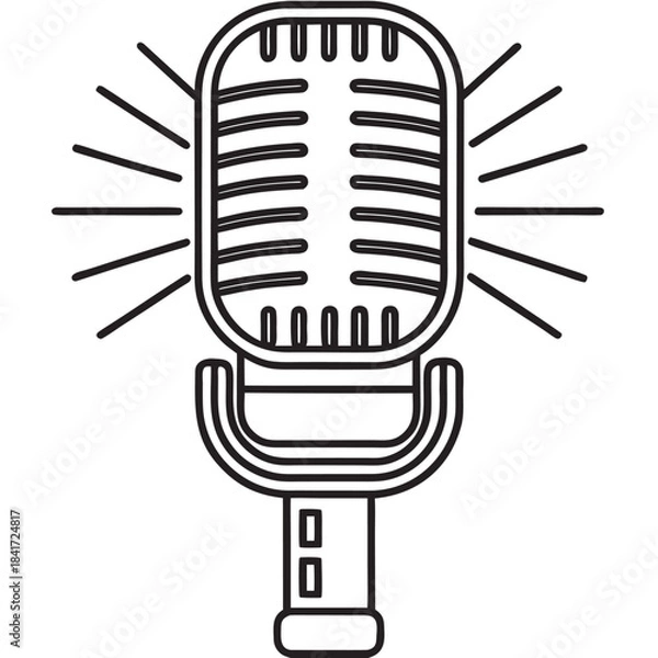 Obraz Microphone Vector Icon Illustration