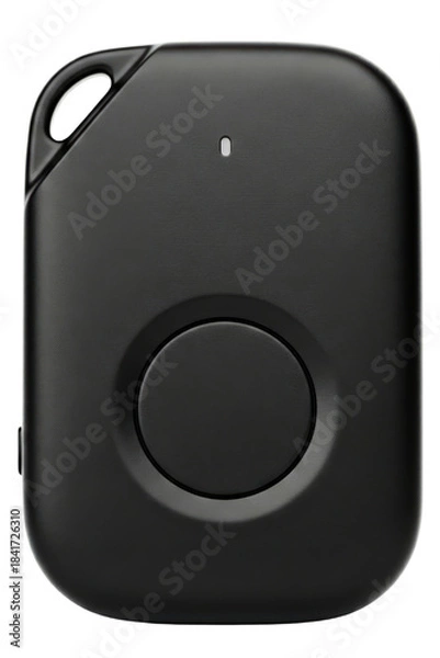 Obraz Generic black wireless bluetooth tracker device for keys isolated with transparent background