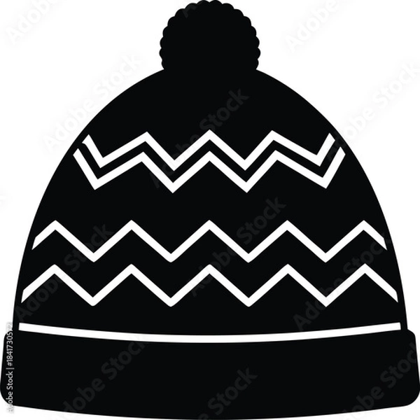 Fototapeta Patterned Zigzag Beanie Silhouette