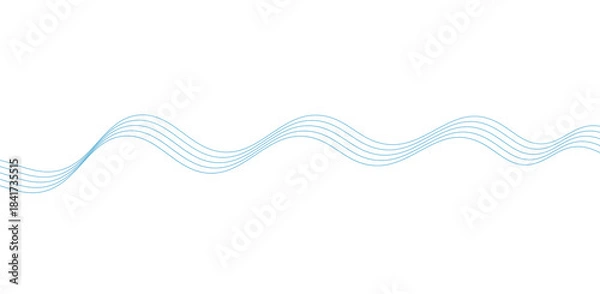 Obraz abstract wave blue lines 