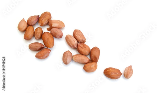 Obraz Dried peanuts in closeup on white