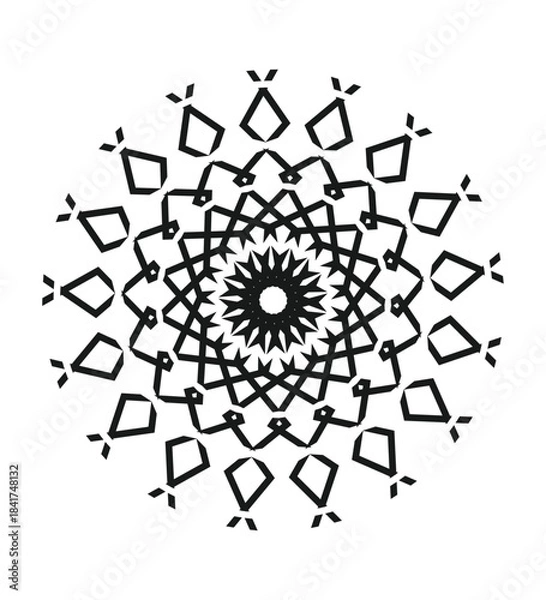 Fototapeta Intricate mandala star pattern with layered geometric elements and symmetrical decorative detail