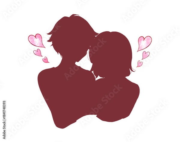 Fototapeta いちゃいちゃする男女　シルエット