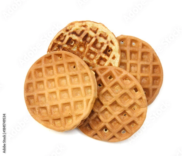 Obraz Baked waffles on white background 