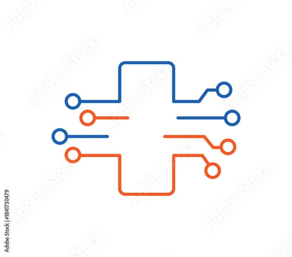 Obraz Circuit Board Cross E-Health Logo
