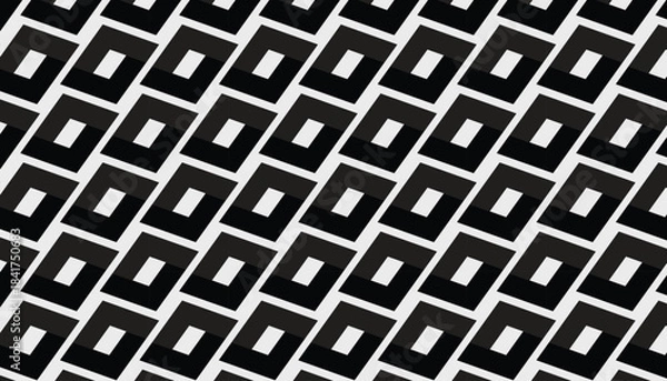Fototapeta Abstract isometric geometric pattern with angled cube like shapes in repeating bold seamless layout