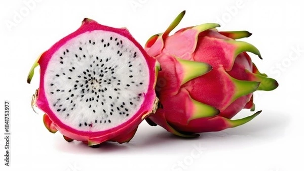 Fototapeta dragon fruit on white background