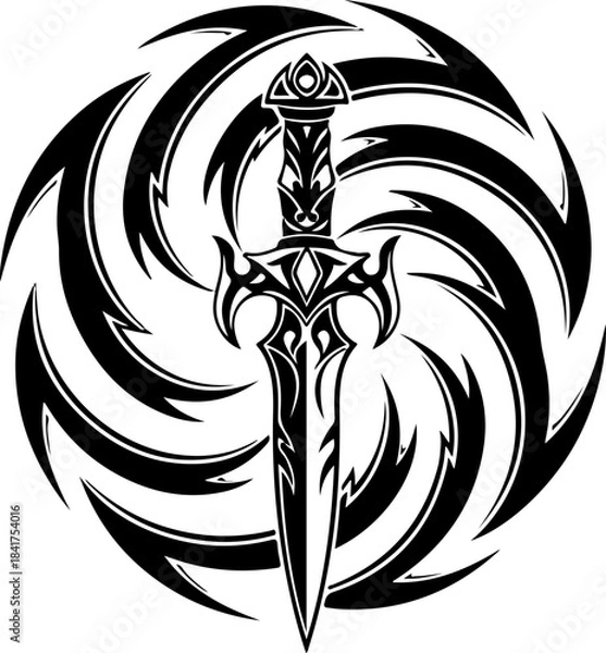 Obraz Tribal Flame Symbol Tattoo Bundle