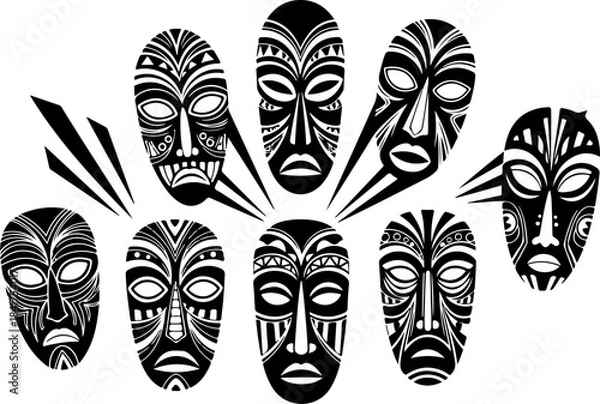 Obraz Tribal Flame Symbol Tattoo Bundle