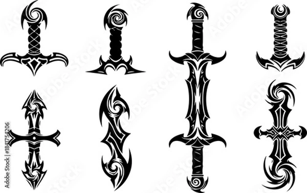 Obraz Tribal Flame Symbol Tattoo Bundle