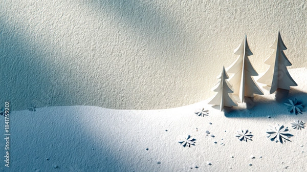 Obraz Snowy Winter Scene with Christmas Trees