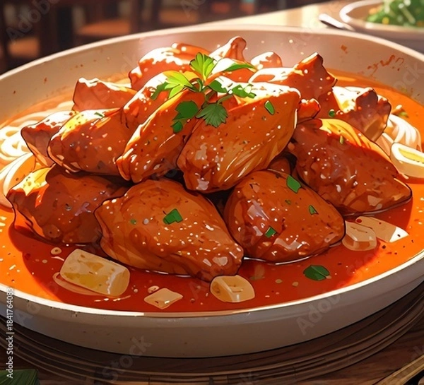 Fototapeta beef stew with potatoes.