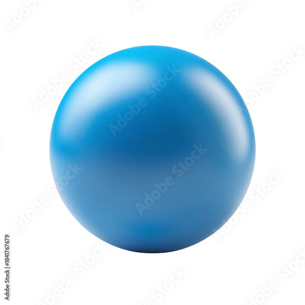 Obraz Vibrant blue three-dimensional sphere with a smooth texture and subtle reflections, rendered in high resolution.