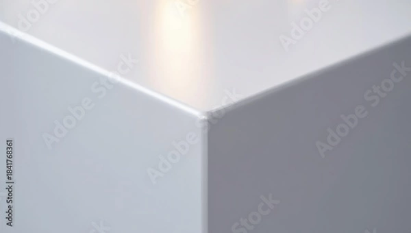 Obraz Silver Cube 3D Background With Modern Minimal Geometry