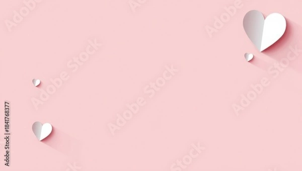 Obraz Pink Romantic Heart Background With Soft Minimal Texture